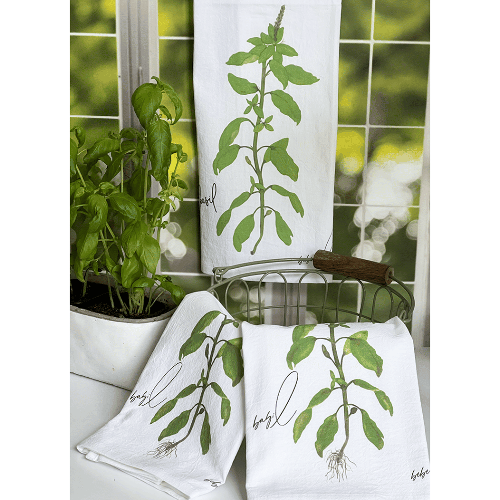 BASIL flour sack towel