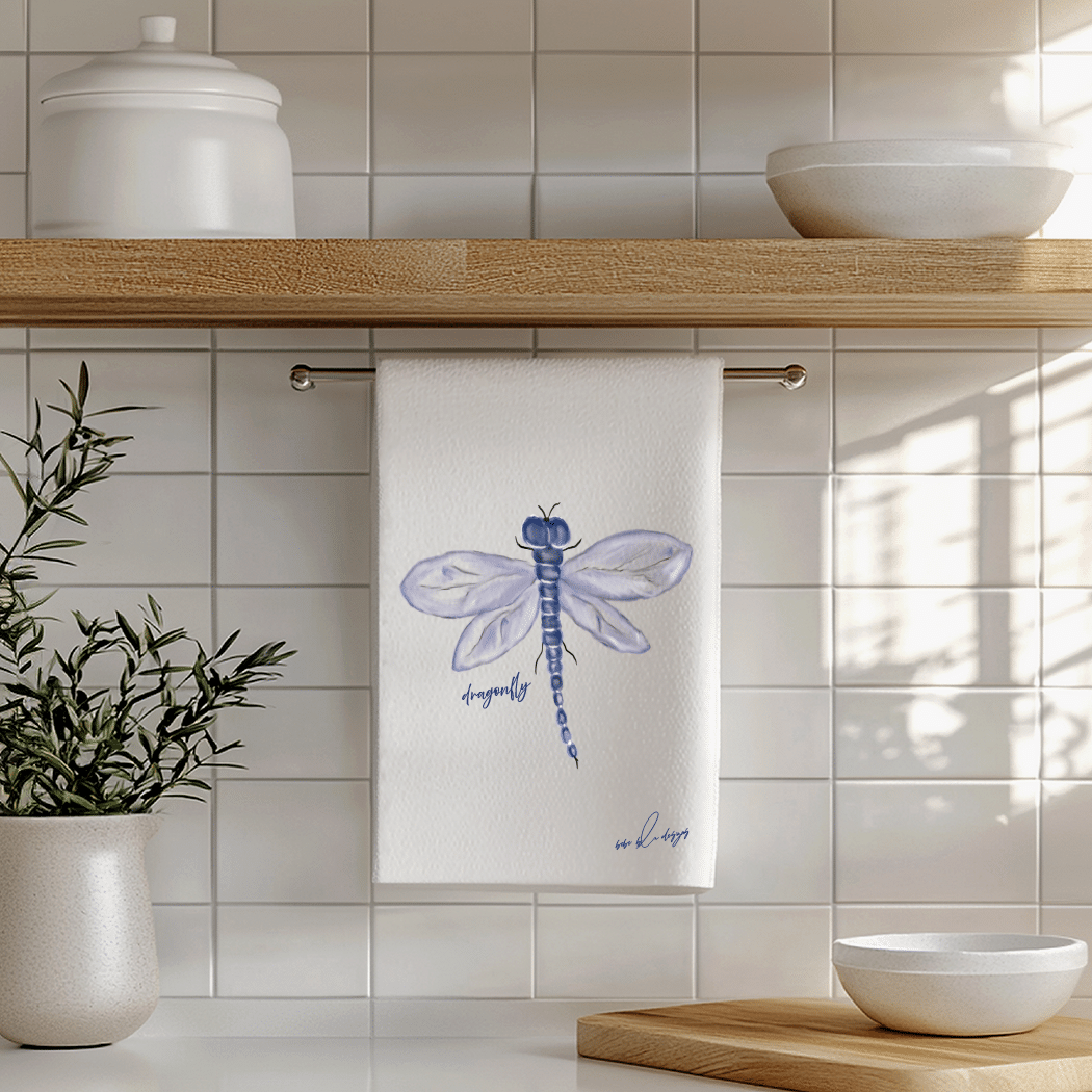 BLUE DRAGONFLY DISH TOWEL