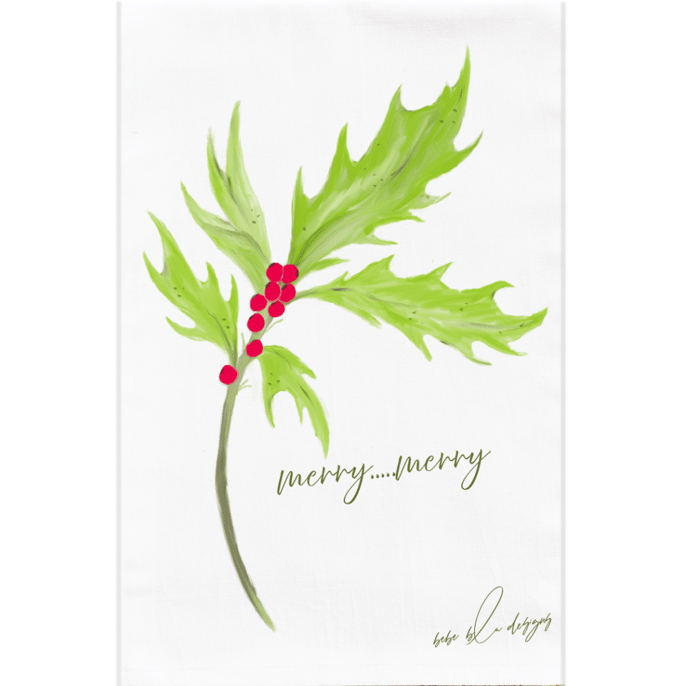 HOLLY MERRY MERRY FLOUR SACK TOWEL
