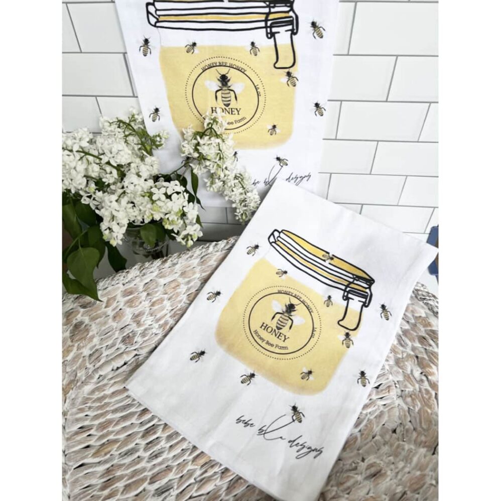 HONEY BEE jar flour sack towel