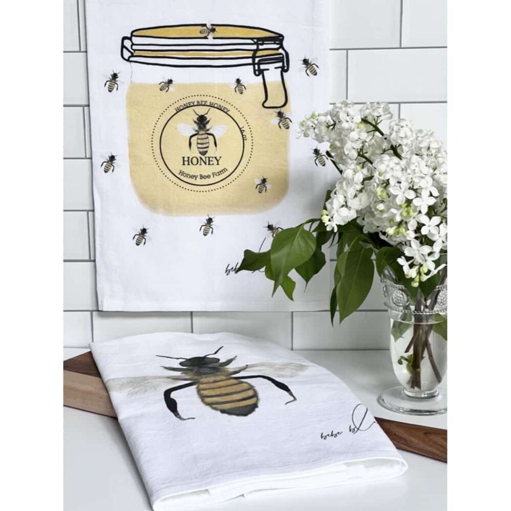 HONEY BEE jar flour sack towel