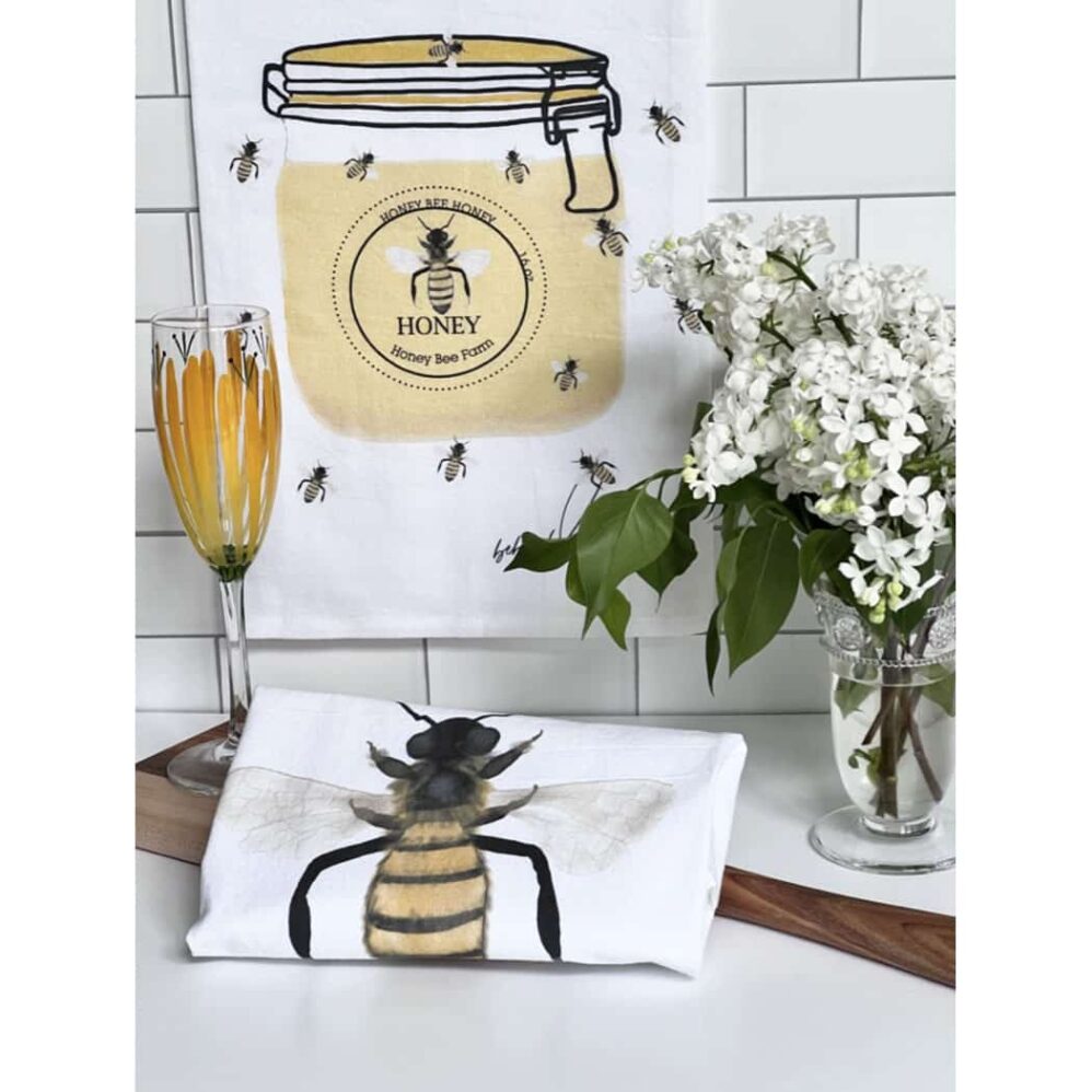 Honey Bee Jar Flour Sack Towel