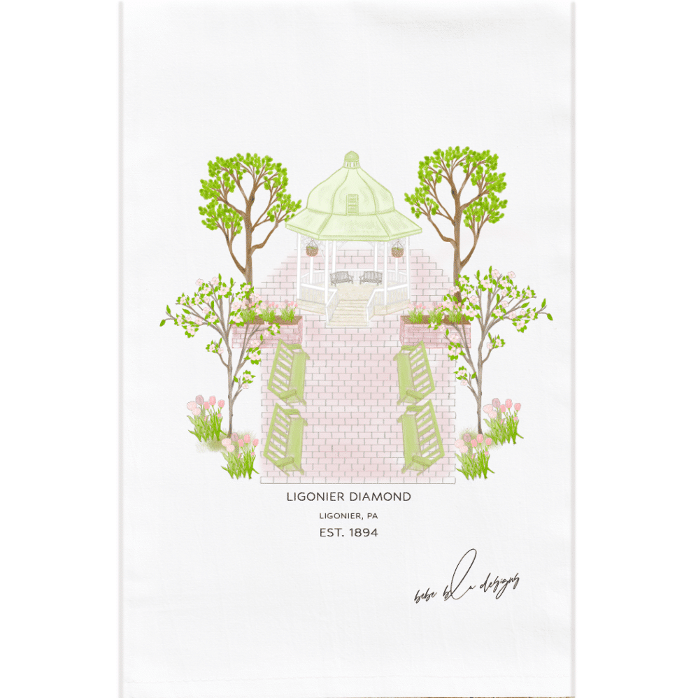 LIGONIER Diamond FLOUR SACK TOWEL with the est. 1894