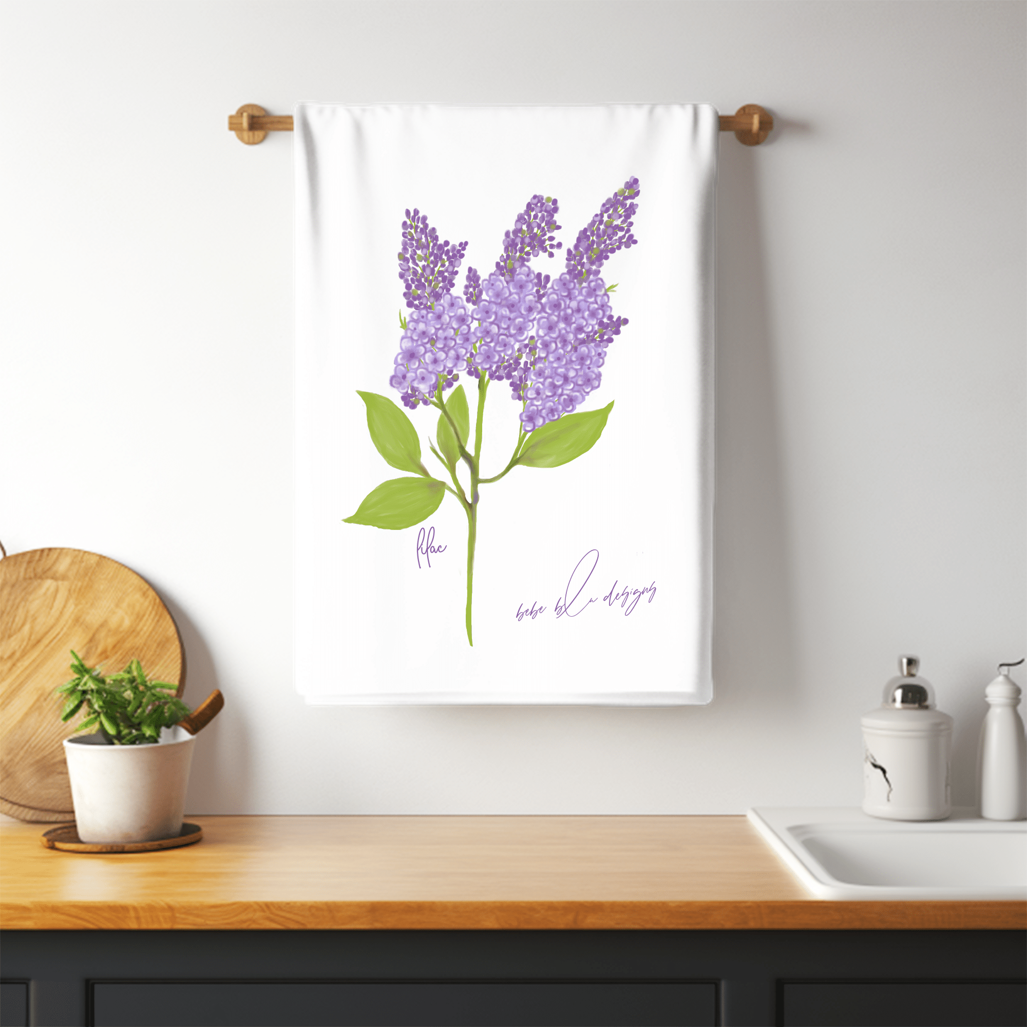 LILAC TWIG FLOUR SACK TOWEL
