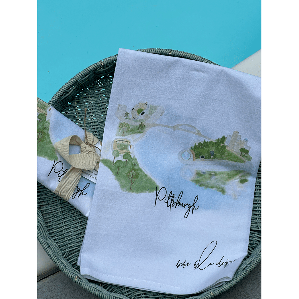 PITTSBURGH RIVERS VIEW FLOUR SACK TOWEL