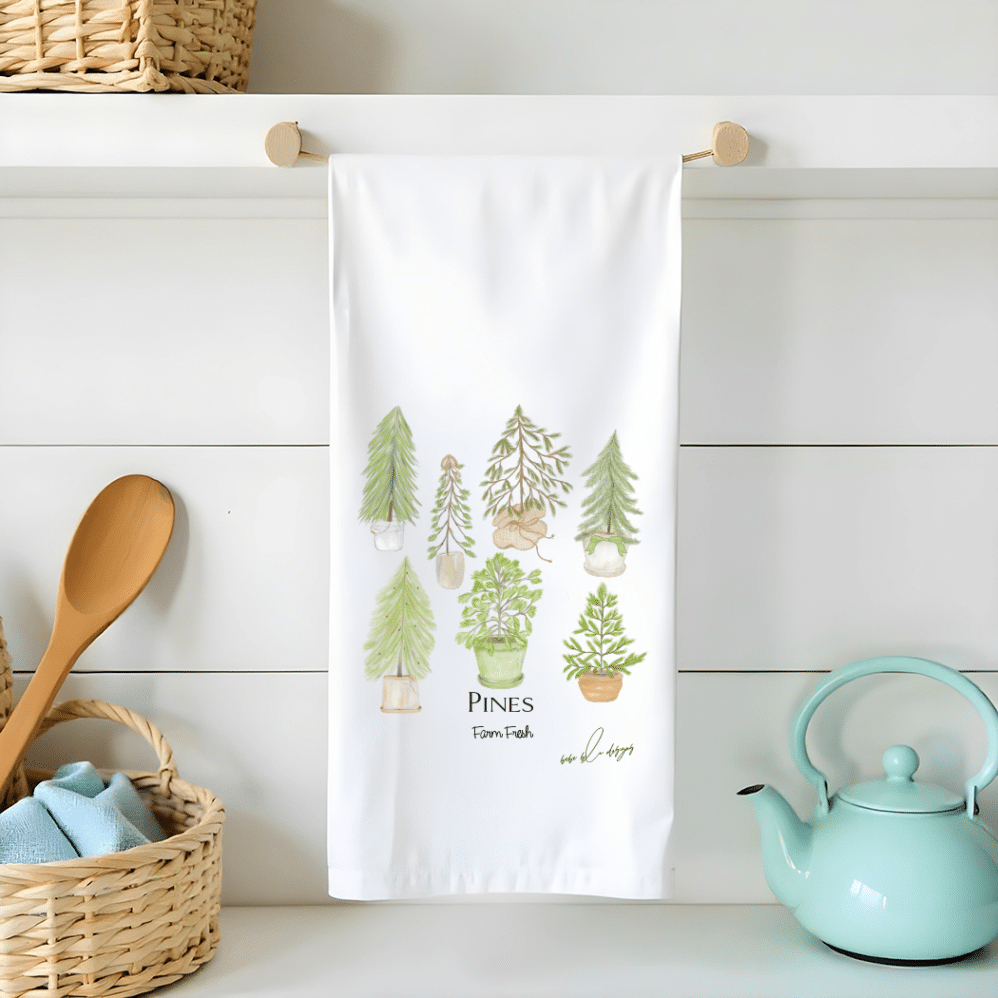 Pines farm fresh flour sack tea towel