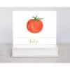 a bright RED TOMATO on a THANK YOU NOTE CARD