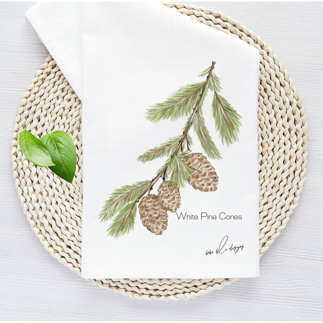 WHITE PINE CONES WICKER