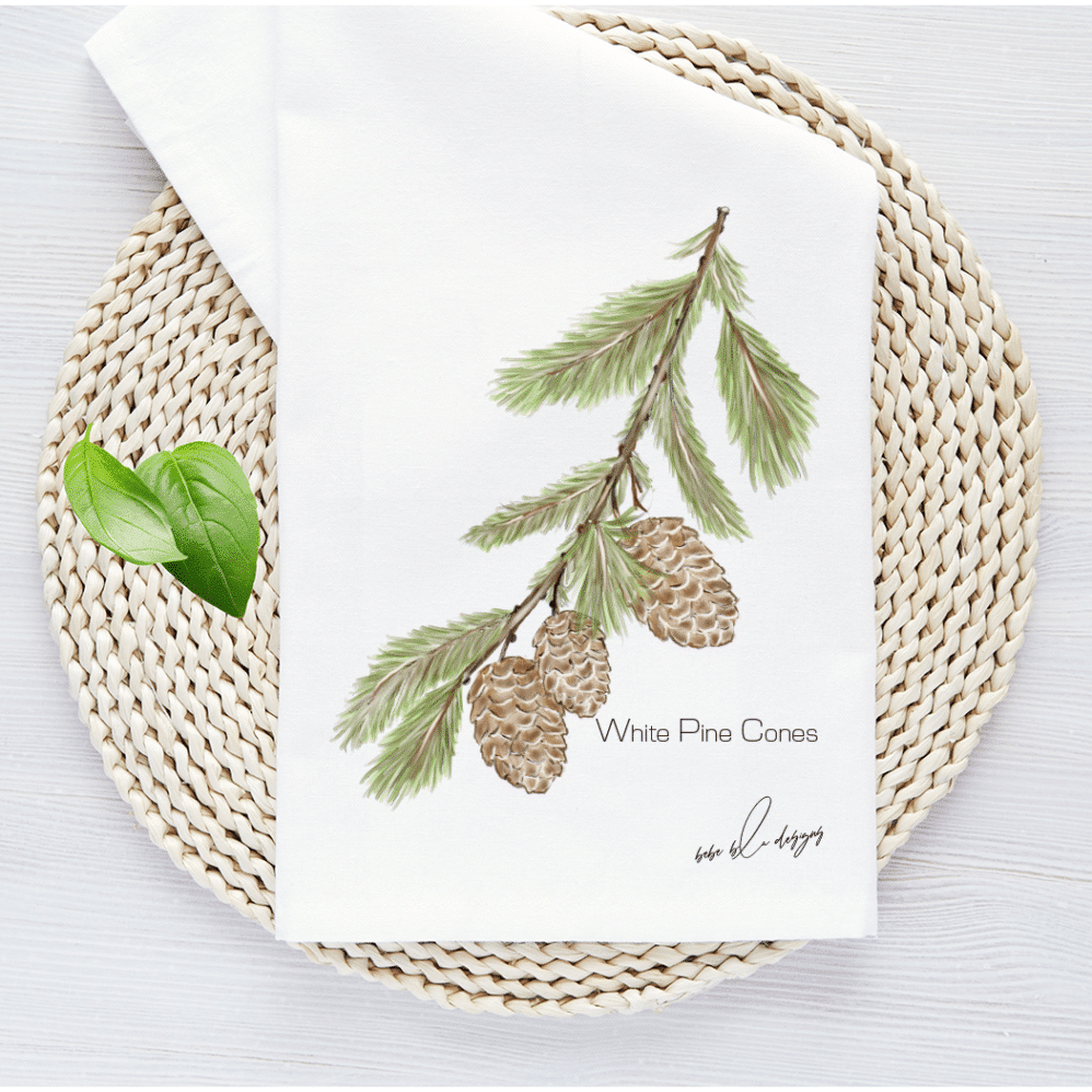 WHITE PINE CONES WICKER