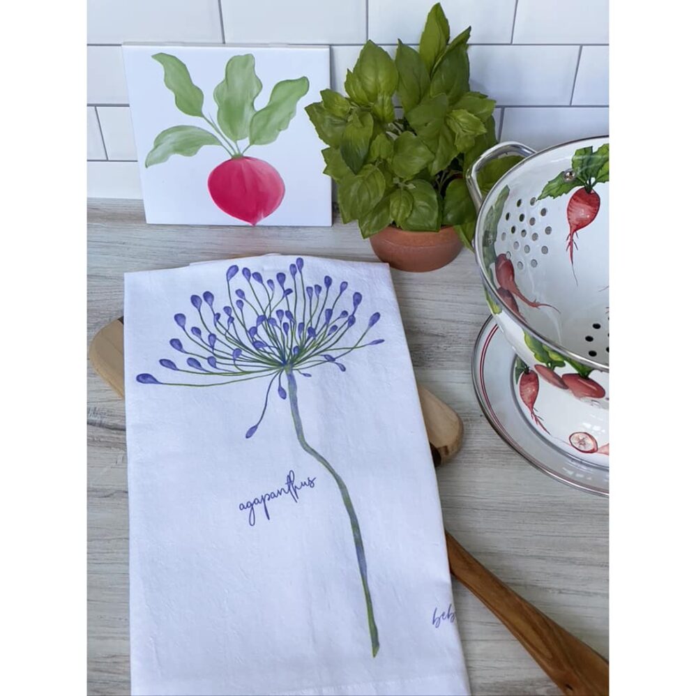 agapanthus flour sack towel