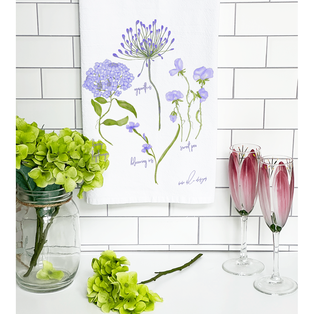 agapanthus and sweet pea mock