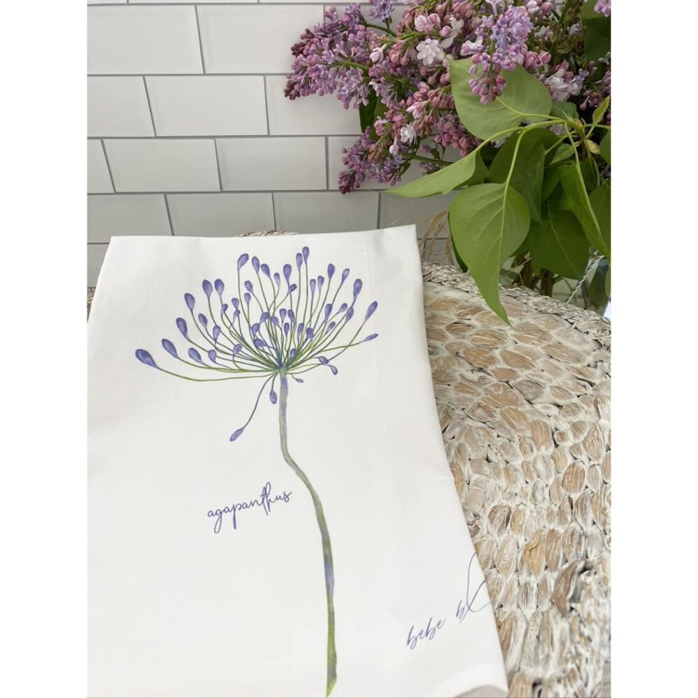 agapanthus flour sack towel