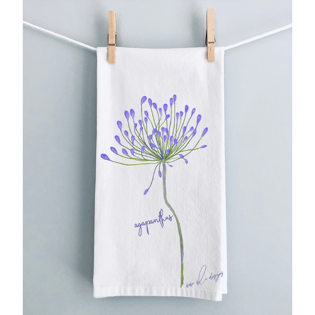 agapanthus flour sack towel
