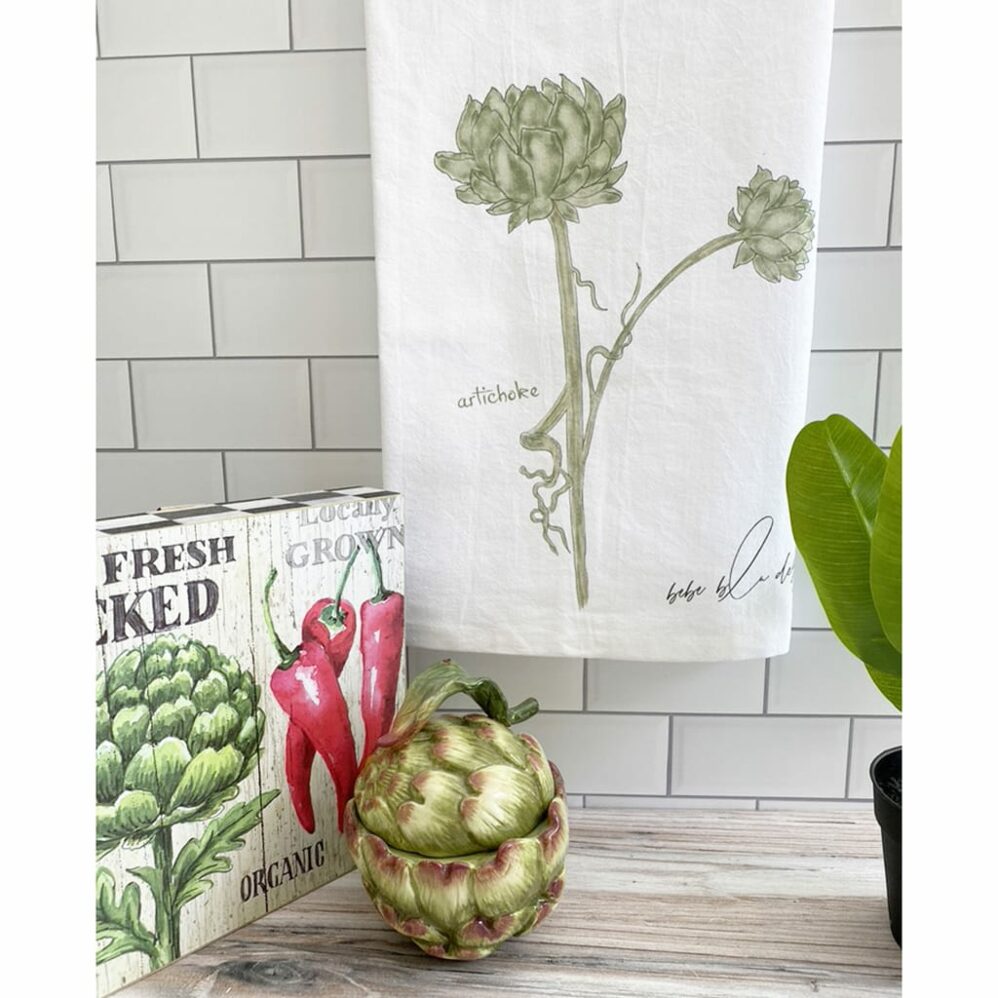 artichoke flour sack towel