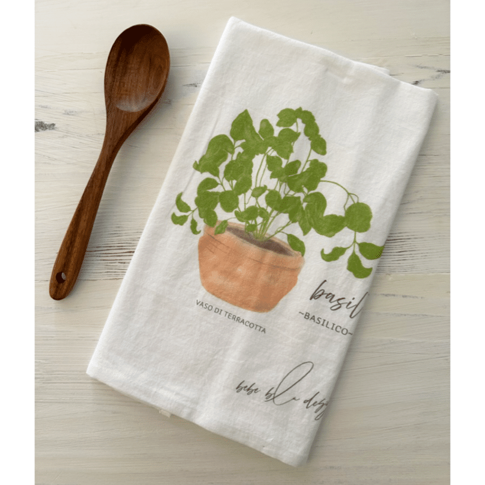 basil basilico flour sack towel