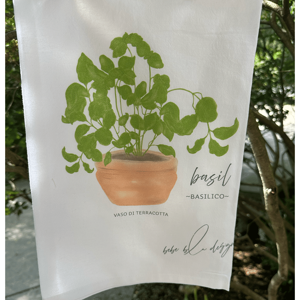 basil basilico flour sack towel