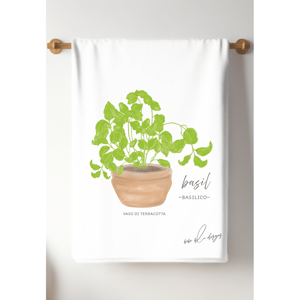 basil basilico tea towel