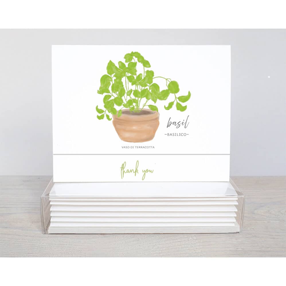 basil basilico thank you note card