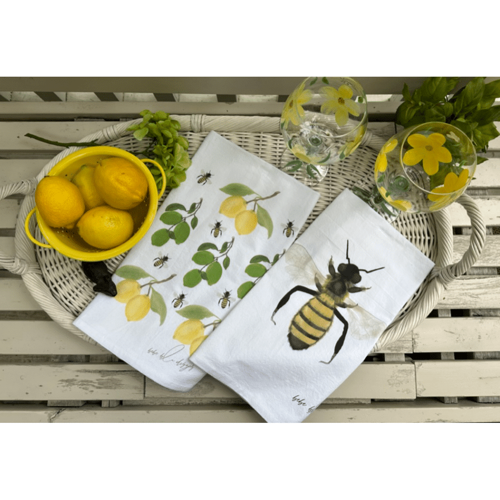 bee and lemon, lime & bees flour sack towels