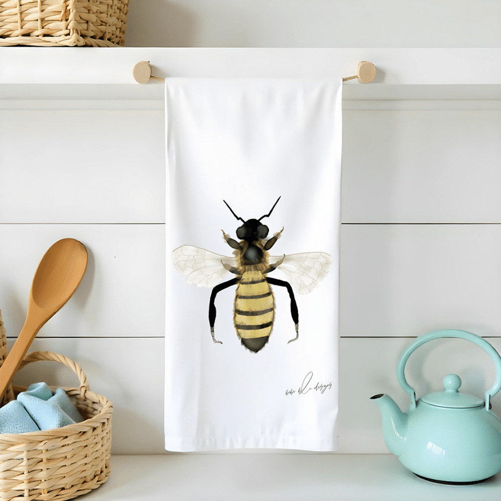 bee flour sack tea towel