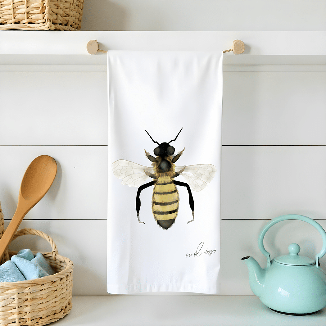 bee flour sack tea towel