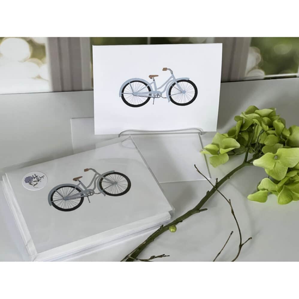 blue bicycle note card