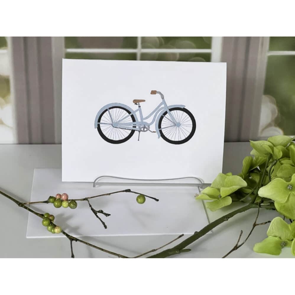 blue bicycle note card