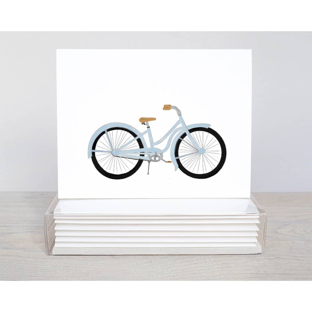 blue bicycle note card