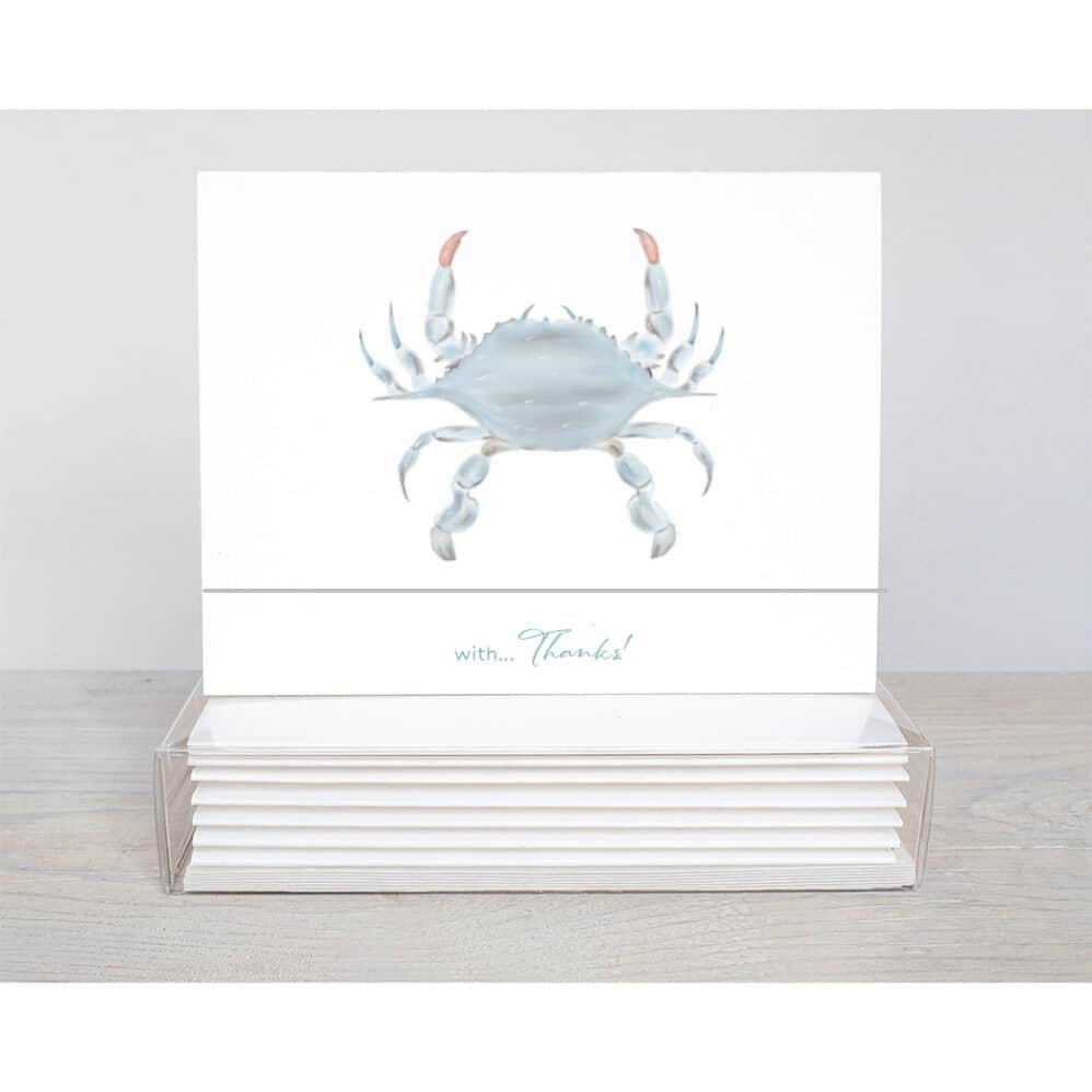 blue crab thank you note card