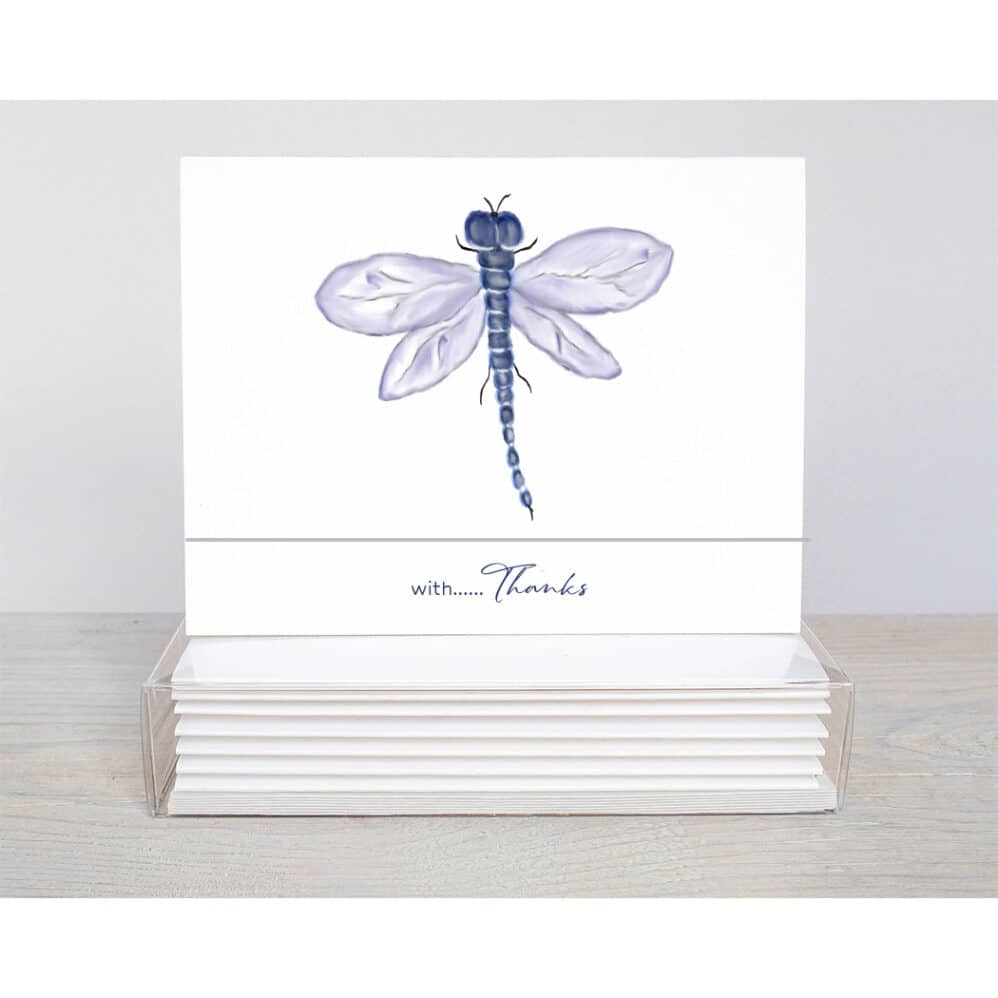 blue dragonfly thank you note