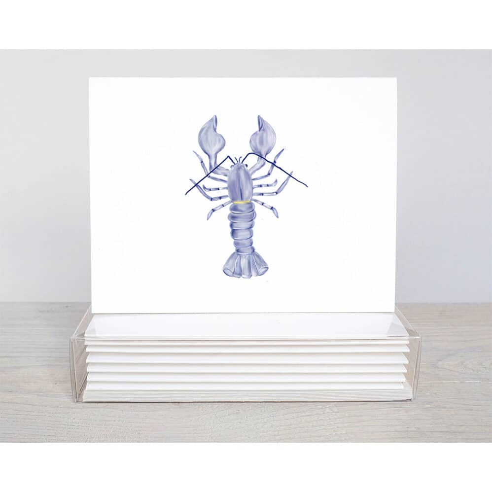 blue lobster note cards