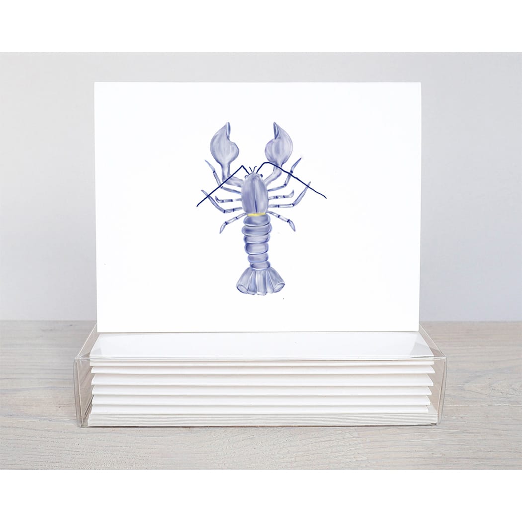 blue lobster note cards