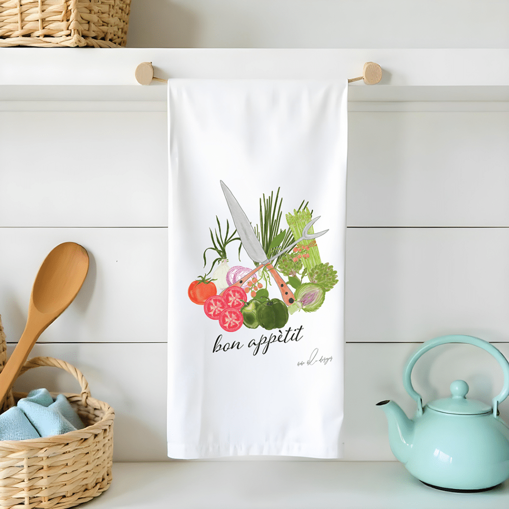 bon appetit flour sack tea towel