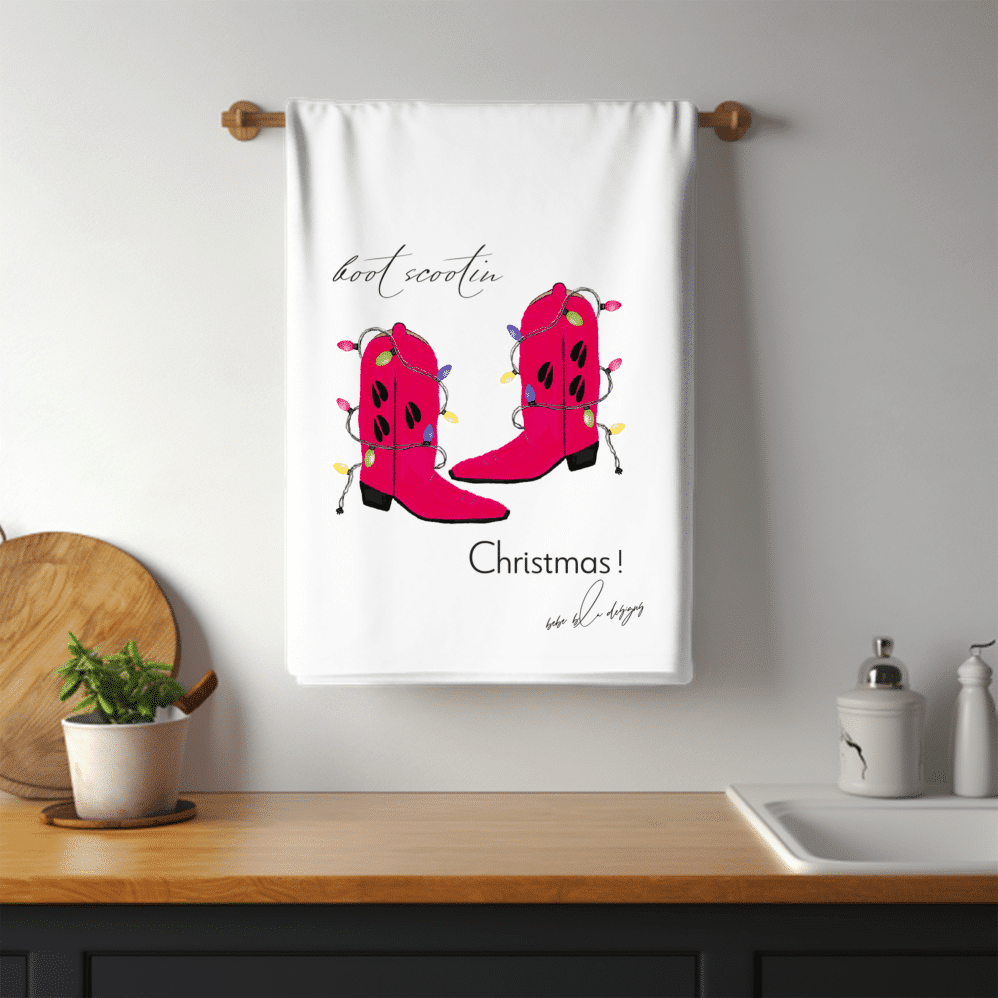 boot scootin towel bar mock up