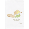 Bread and Cheese on a cutting board with green grapes and the words: bread and cheese 'pane & formaggio'