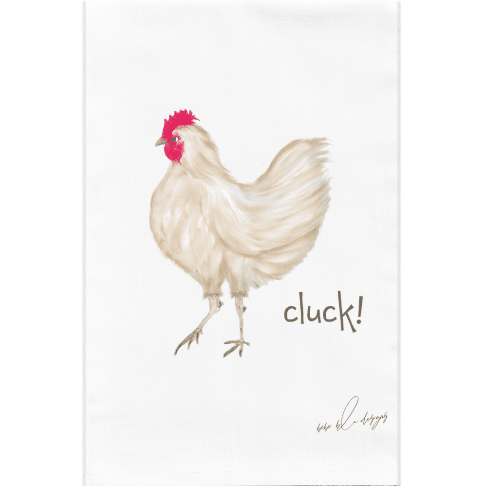 brown chicken with the work... cluck on a flour sack towel