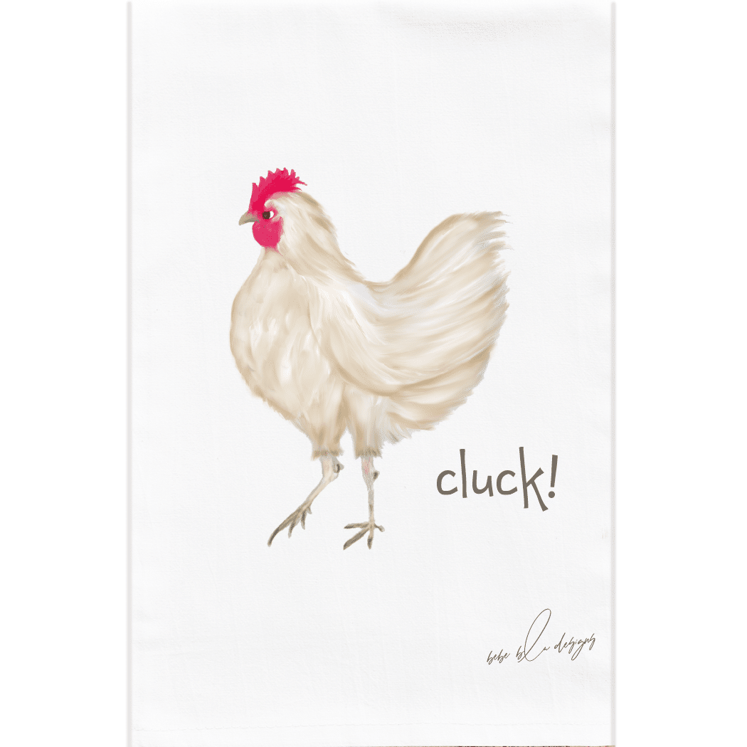 brown chicken with the work... cluck on a flour sack towel