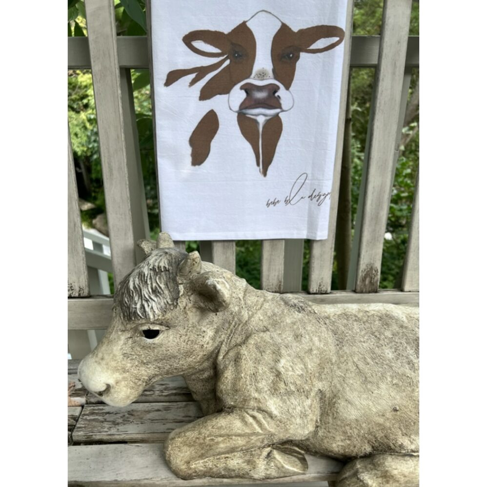 brown cow flour sack towel