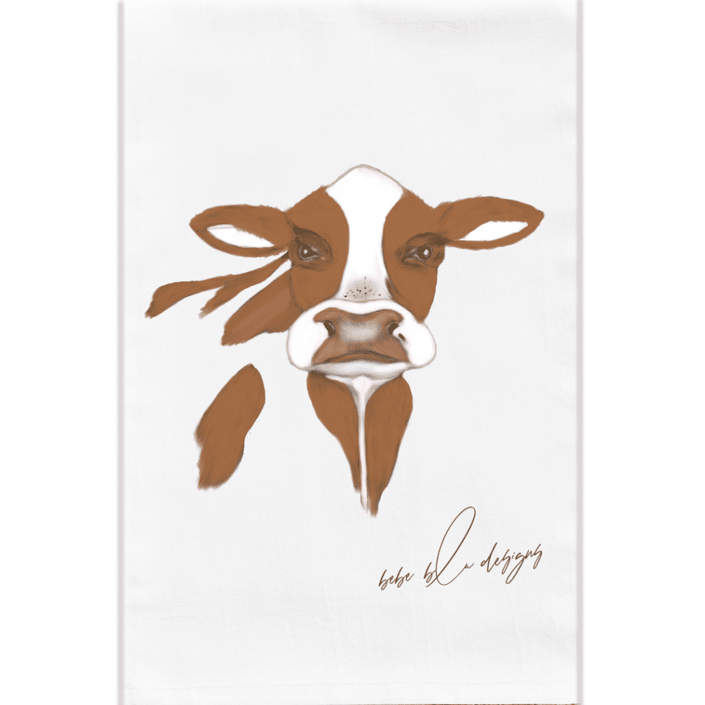 brown cow flour sack towel