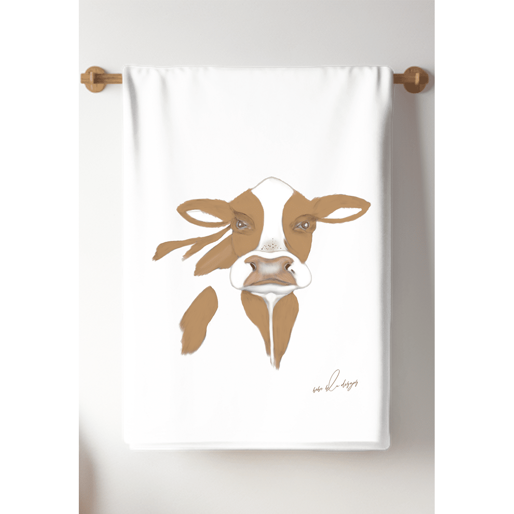 brown cow tea towel