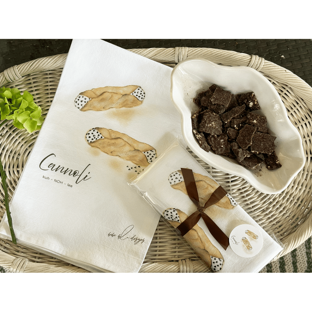 cannoli flour sack towel