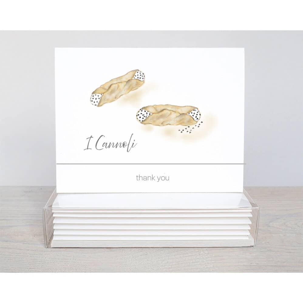 cannoli thank you note card mock up