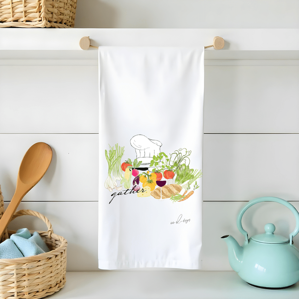 chefs gather flour sack tea towel