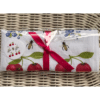 cherries blueberries and bees flour sack towel wrapped