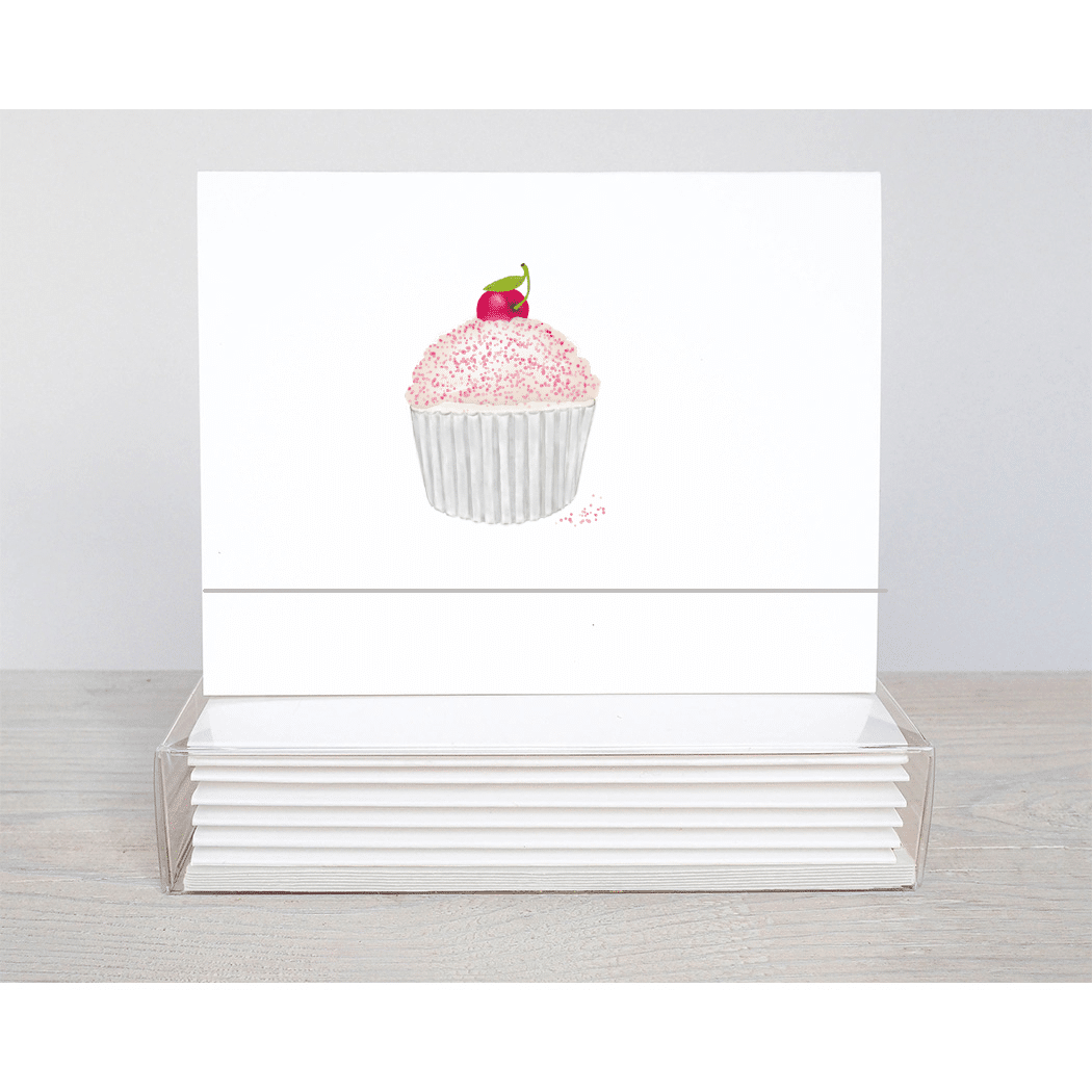 cherry cupcake note card
