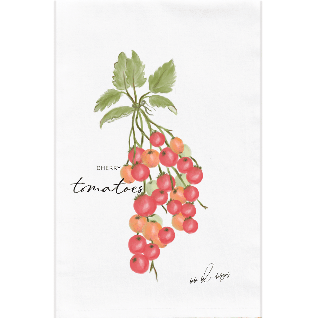 cherry tomatoes tea towel