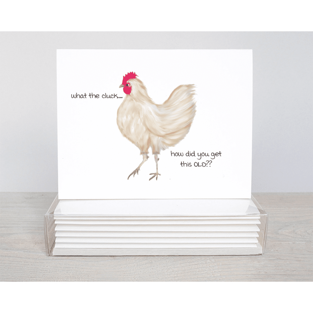 chicken birthday card mock up