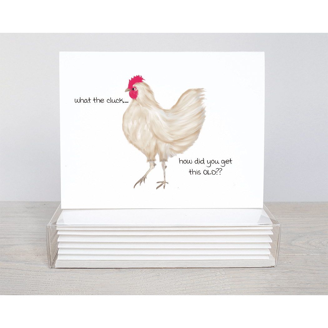chicken birthday card mock up