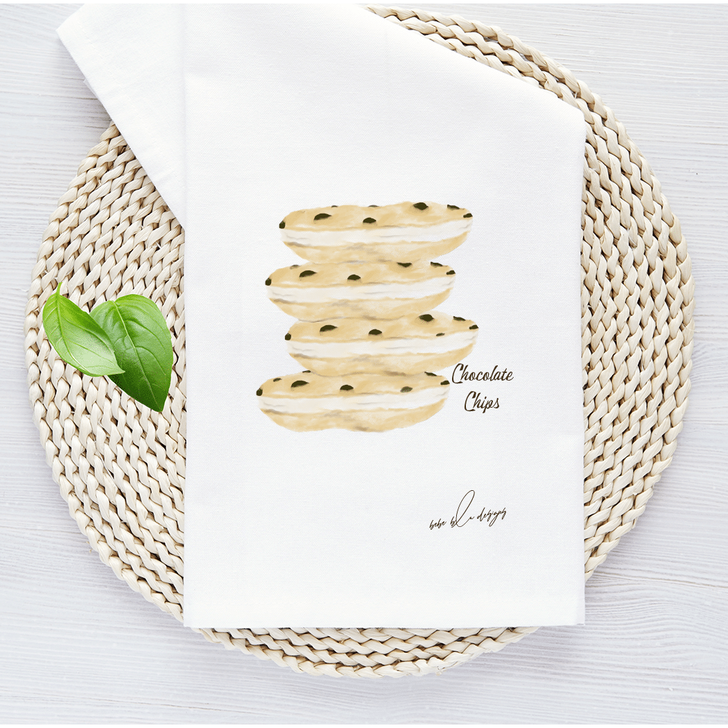 chocolate chips flour sack towel