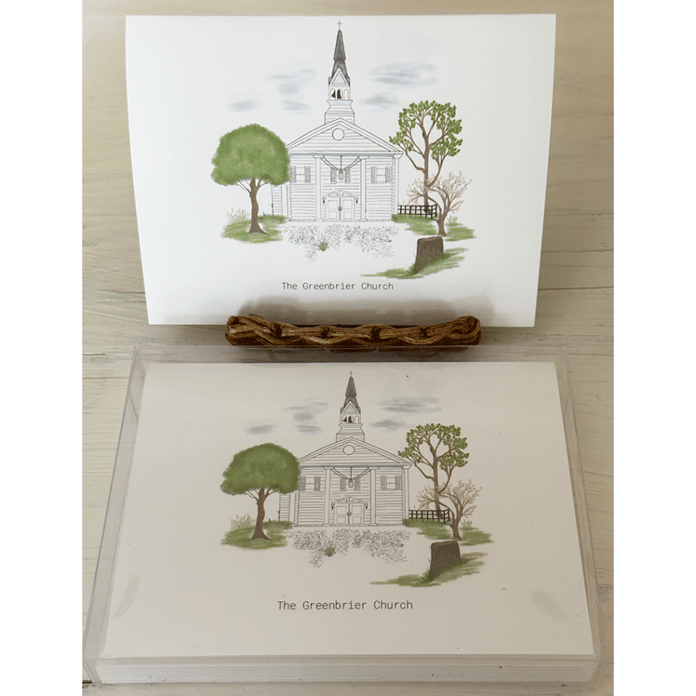 greenbrier church note card and box